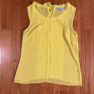 ANTONIO MELANI Yellow Pleated Tank Top